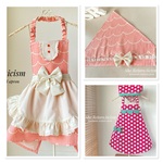 ◎han・・オーダー品  ☆おもいでエプロン&三角巾☆　と　～strawberry～ピンク水玉エプロン＆三角巾