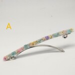 星返る花：３つの石達(天然石バレッタシリーズ)