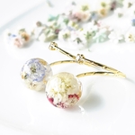 K16GP使用 フリーサイズ  ハンドメイド レジン リング かすみ草 ピンク