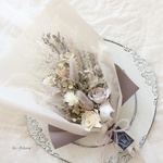 受注制作　シックにふんわり　アッシュパープルのスワッグ