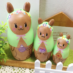 うさぎマトリョーシカ＊針山1体+２体＊お花ティータイム