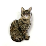 七宝焼　しっぽう焼き　キジトラ猫さんの大きなブローチ　