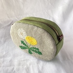 たんぽぽの楕円ポーチ(グリーン)