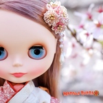 桜のヘアクリップ◇脱着式チェーンパール付