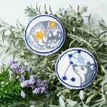 おおいぬ座・こいぬ座　星座刺繍くるみボタンブローチ/ヘアゴム