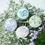 クラゲ 海のいきもの刺繍くるみボタンブローチ/ヘアゴム