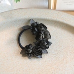 布花   黒薔薇リースブローチ　1172