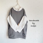 ★ドロップショルダーベスト★濃い杢グレー×チェック