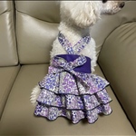 犬服　完成品値引き　小花のスカート