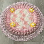 Roseカフェマット🥀犬用 円形（直径53ｾﾝﾁ）