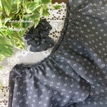 natural*(M)黒小花フリル襟チュニック