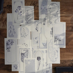 ★予約販売★[樂意Loidesign] [LY-169] 花選集-紺藍(Flower Collection - navy blue) コラージュ バラメモ(18種類各4枚)