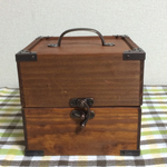 木製  クスリ箱（イエロー×フラワー）