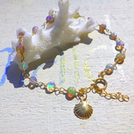Opal with Shell Mermaid Bracelet  14kGF