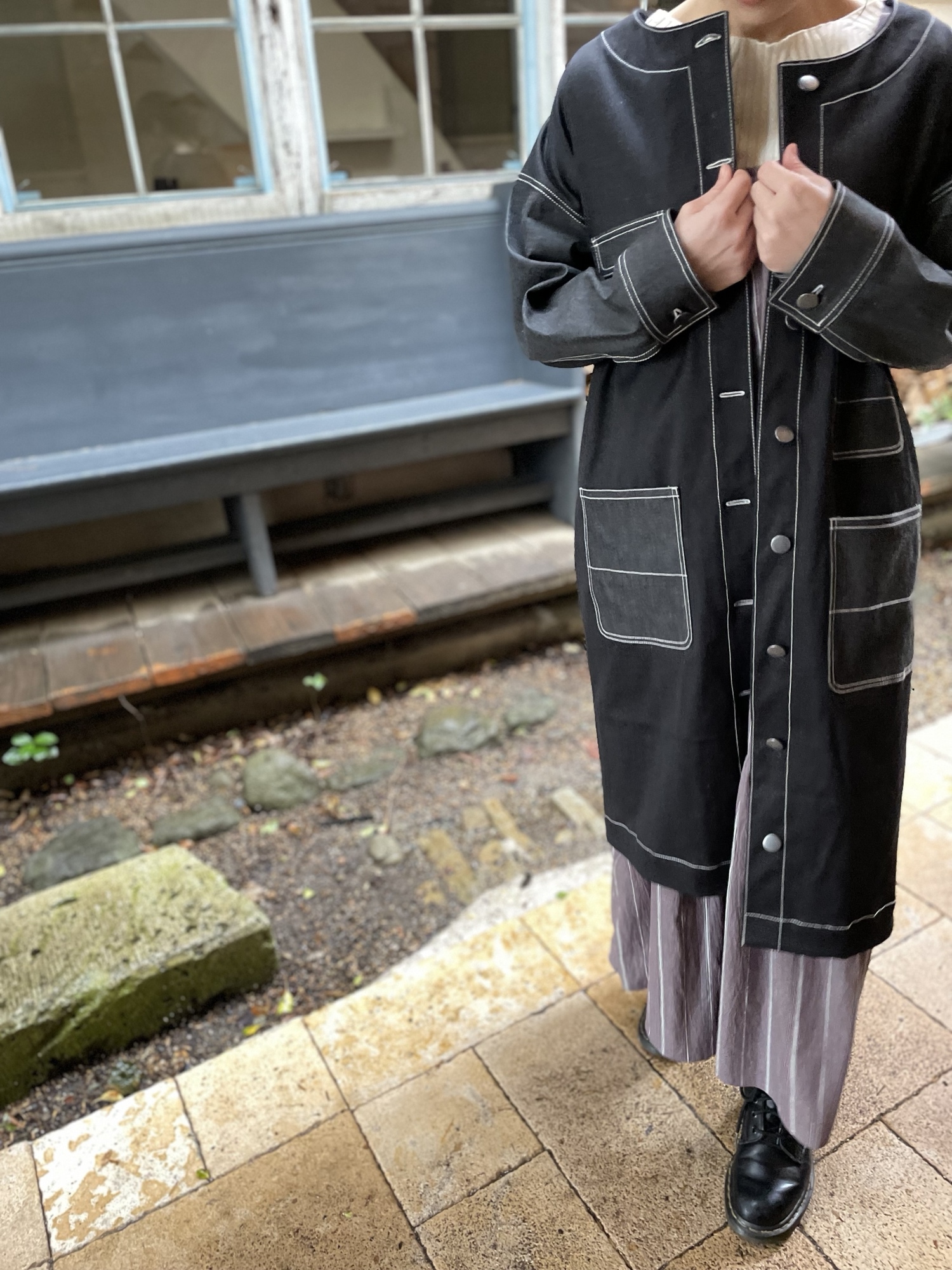HAJIME AYUMU 高級児島デニムガウンコート S〜LL ユニセックス HAJIME AYUMU 高級児島デニムガウンコート S〜LL ユニセックス