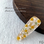 【FG】小さめ ミモザ レジンヘアクリップ ヘアピン 押し花ヘアクリップ ドライフラワー 押し花