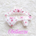 No.575  オビツ22Sサイズランジェリー〈ブラジャー、ショーツ、フリルショーツ（ピンクイチゴ）〉   