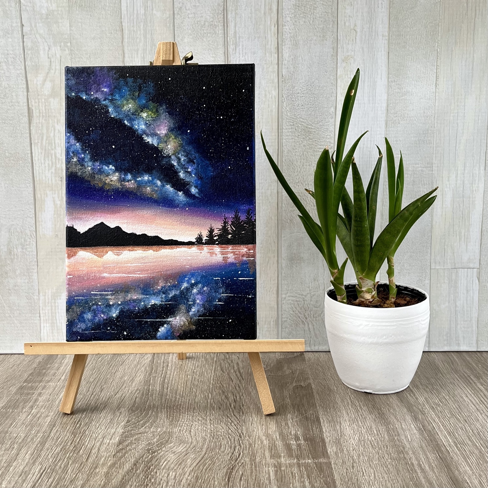 キャンバスアート アクリル画 【銀嶺】 キャンバスアート アクリル画 【銀嶺】 美術品・アンティーク