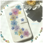 iPhone6/6s てまりてまりの押し花 手帳型 ケース