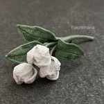 ブローチ～チューリップ（ホワイト３輪）