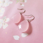 【現品限り】simple*ほんのり桃色天然石ピアス