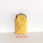 北欧調 おしゃれな月柄＊がま口メガネケース