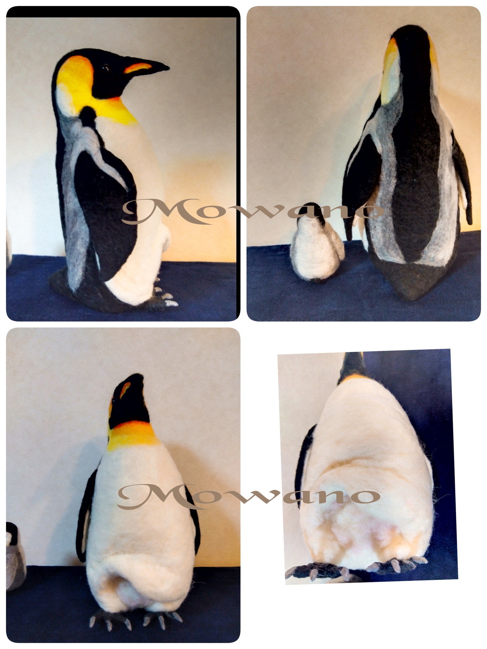 【羊毛フェルト】大型★ペンギン★皇帝ペンギン　親子 ペンギン☆皇帝ペンギン親子☆羊毛フェルト - Mowano'S GALLERY