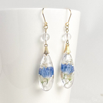 ブルーフラワーの雫ピアス/イヤリング