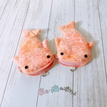 ジンベイちゃんふわふわポーチ(ｱﾌﾟﾘｺｯﾄ)Dカン付き