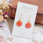 シンプル 赤 レッド  春 レジン フック ピアス イヤリング  ノンホール  アレルギー   樹脂 まる 丸