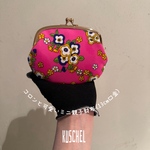 ◉1点限り◉新作🌸デニムフリル×レトロビンテージ生地◉ミニ親子財布◉カードポケット2段付き
