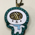 うどん脳　全身ver レザーキーホルダー　ご当地キャラクター　高松　4 月5日　21時より発売 緑2