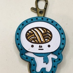 うどん脳　全身ver レザーキーホルダー　ご当地キャラクター　高松　4 月5日　21時より発売 青1