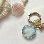 【1】　海キーホルダー　カラビナ　〜 青の月 〜