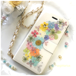 iPhone6/6s お花いろいろ 押し花 手帳型 ケース