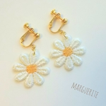 大きめも可愛い♡マーガレットのピアス／イヤリング＊・゜