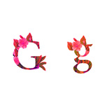 イニシャル【Ｇ】　タトゥーシール　（Lサイズ）