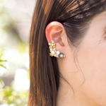 【人気no.1】普段使いにも♪お花のイヤーカフセット ピアス イヤリング 花　シンプル　淡水パール