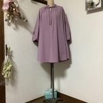 ハーフリネン　パープル系チュニック💕