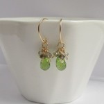 ペリドット＆スモーキークォーツピアス14Kgf