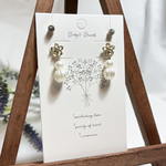 お花とパールのピアス　ハンドメイド　ピアス　パール　花　