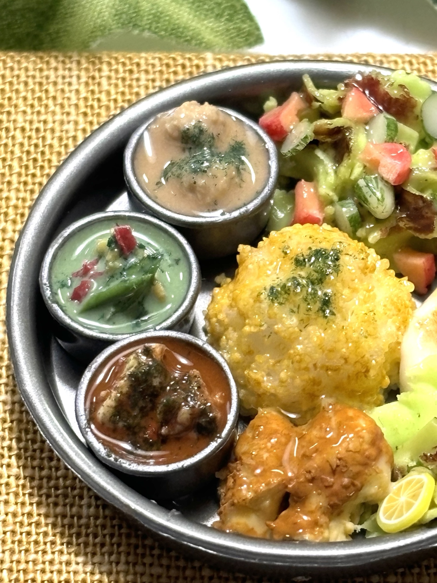 再販 hand made ミニチュア ドールハウス インドカレーセット