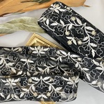 30cm/50cm  インド刺繍リボン  チュール  花柄  ブラック