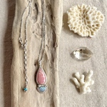   《silver925》 pink stripe×purple ✼ 2 stone  necklace ❃