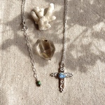  《silver925》 flower ✼ cross necklace ❃