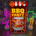 BBQ バーベキュー 焼肉 アウトドア キャンプ 店舗 ガレージ パーティー サイン ランプ 照明 看板 置物 雑貨 ライトBOX 電飾看板 電光看板