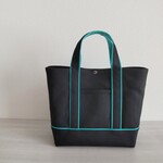 ☆margaret2003様専用☆ 帆布トートバッグM ブラック×エメラルド 倉敷帆布