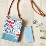お散歩　スマホポシェット　ポシェット　布　花柄　ほっこり　かわいい　花柄　アウトドア お散歩　お迎えに　お買い物　お出かけ　旅行　スマホポーチ　大人　子ども 　デイサービス　母の日
