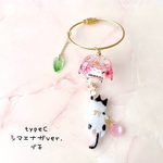 ぶら下がりにゃんこ シマエナガ桜ver.ブチ