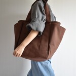 STYLE TOTE BAG(コーヒー/ブラウン)トートバッグ 大容量 肩掛け マチ広め ポケット7 帆布 